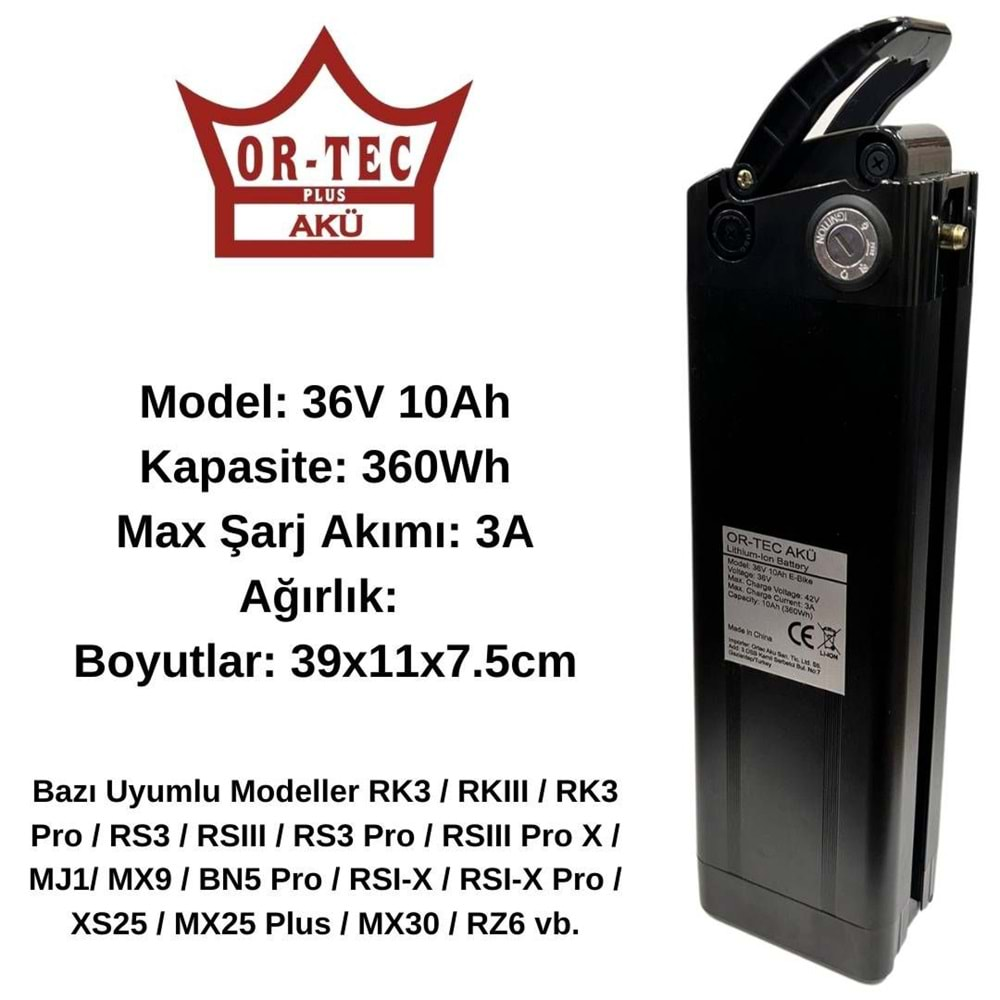 AKÜ E-BIKE PETAL DESTEKLİ 36v 10ah LİTYUM