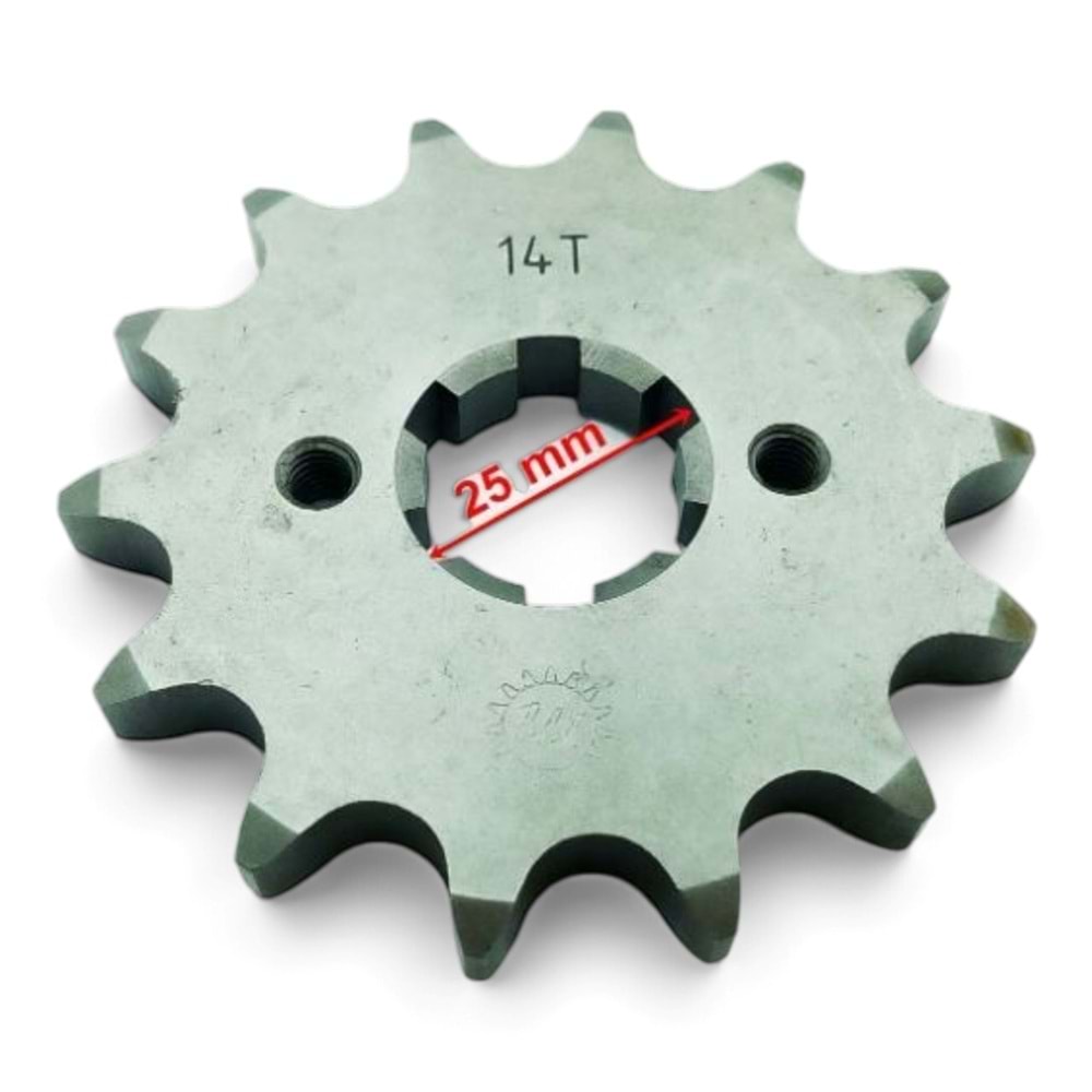 ATV ÖN DİŞLİ 520-14T İÇ 25mm 2 DELİKLİ ÖM