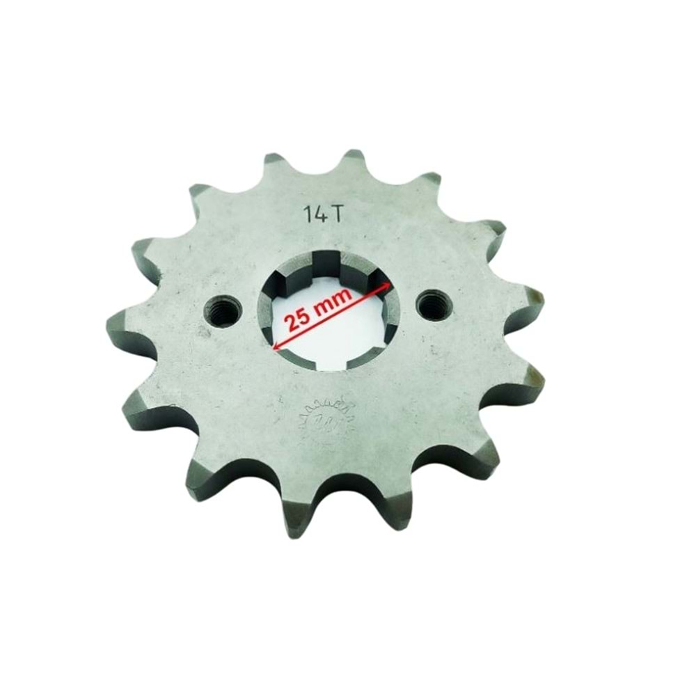ATV ÖN DİŞLİ 530-14T İÇ 25mm 2 DELİKLİ ÖM