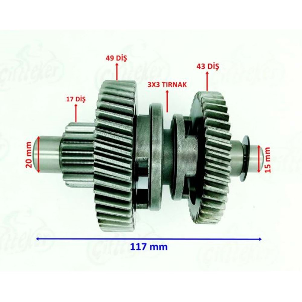 ATV ŞANZUMAN GERİ VİTES YÖN DİŞLİSİ 43-49