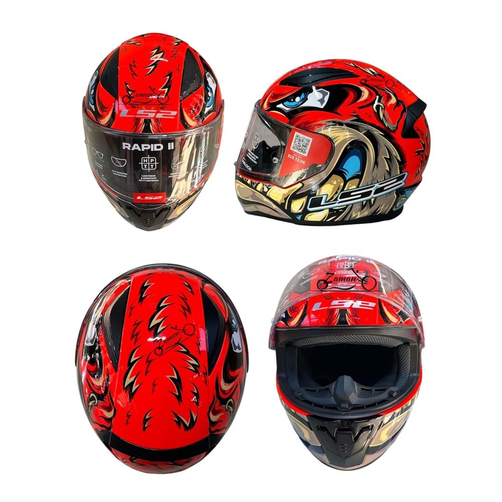 KASK ÇENE SABİT LS2 RAPİD 2 (KIRMIZI GRAFİK) (XL)