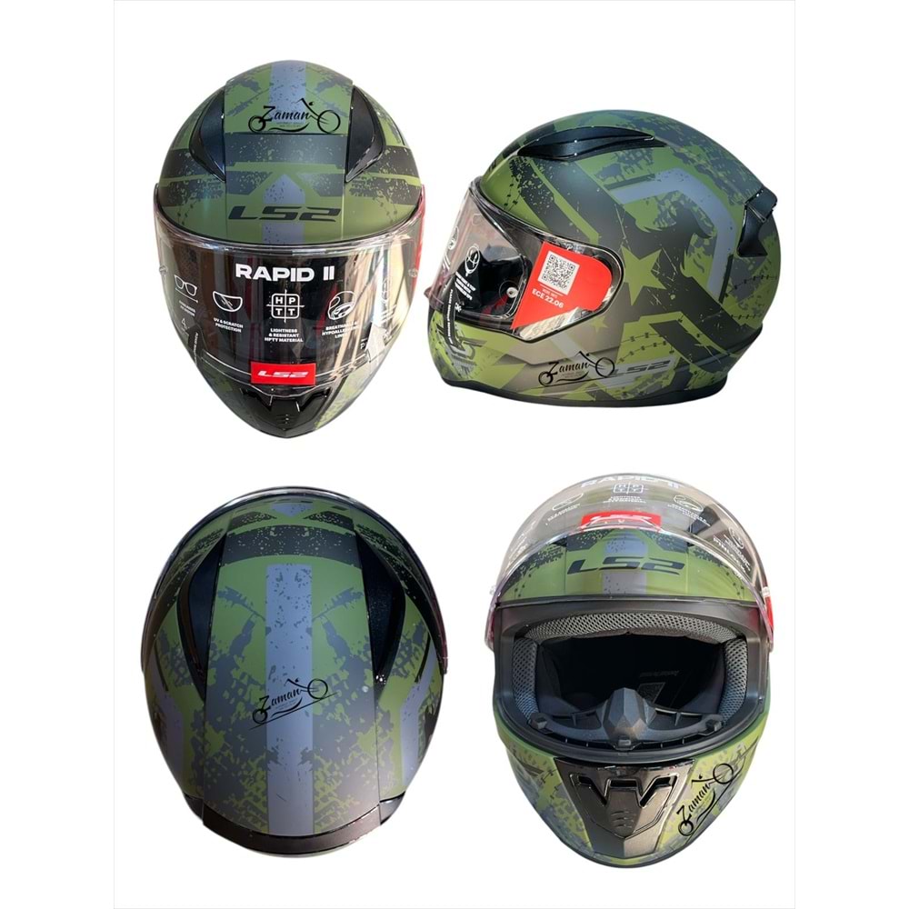 KASK ÇENE SABİT LS2 RAPİD 2 (MAT YEŞİL) (M)