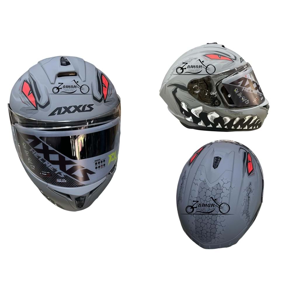KASK ÇENE SABİT AXXIS (MAT GRİ) (XL)