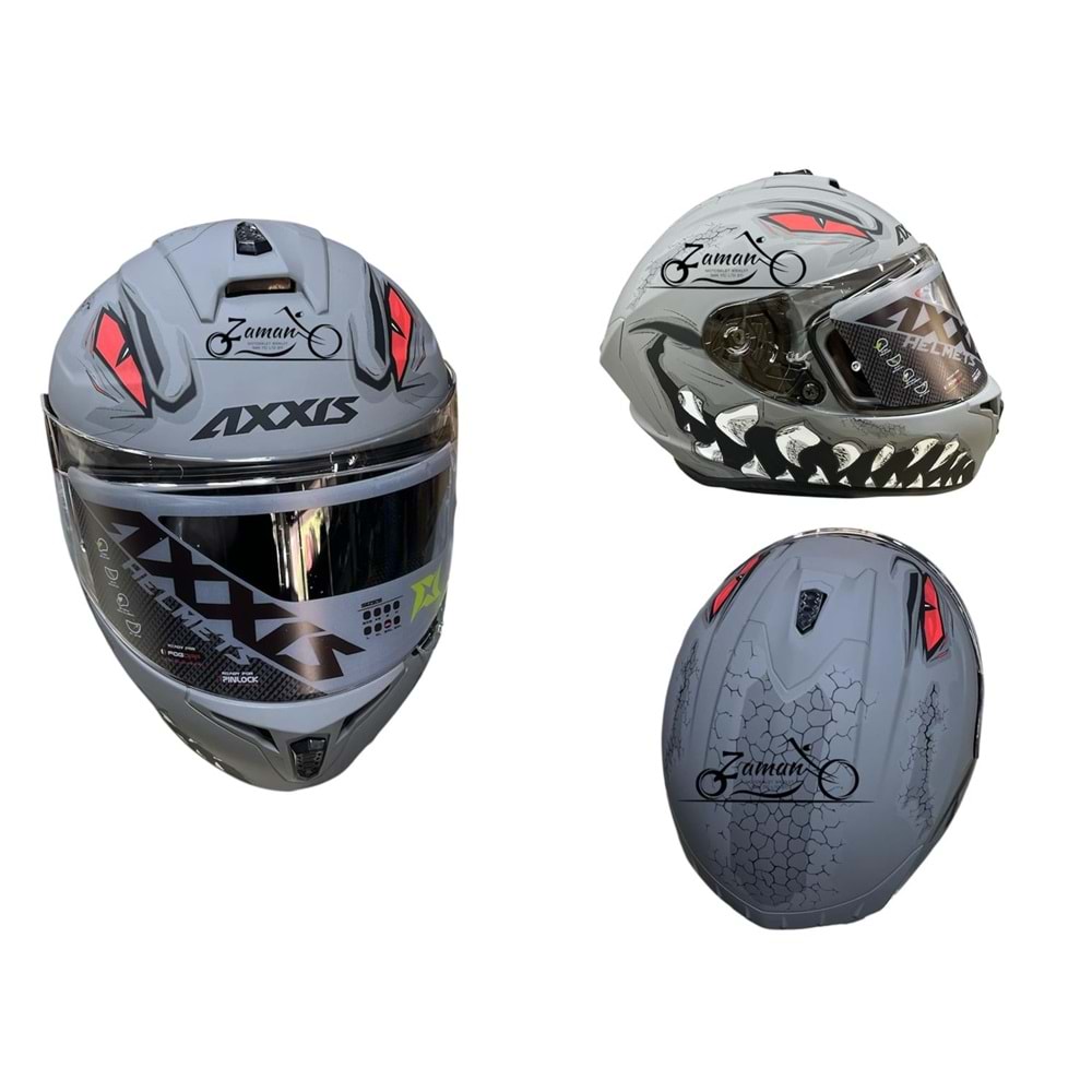 KASK ÇENE SABİT AXXIS (MAT GRİ) (XXL)