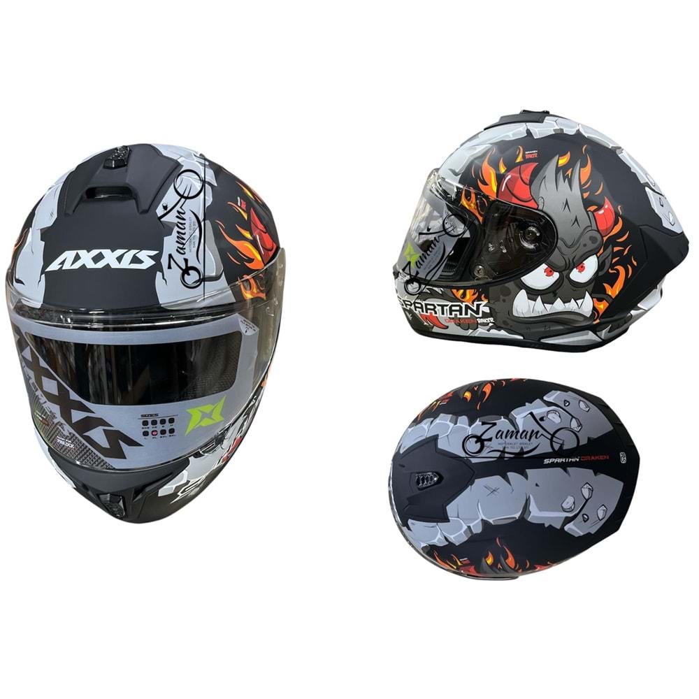 KASK ÇENE SABİT AXXIS (GRİ - UZAYLI) (XL)
