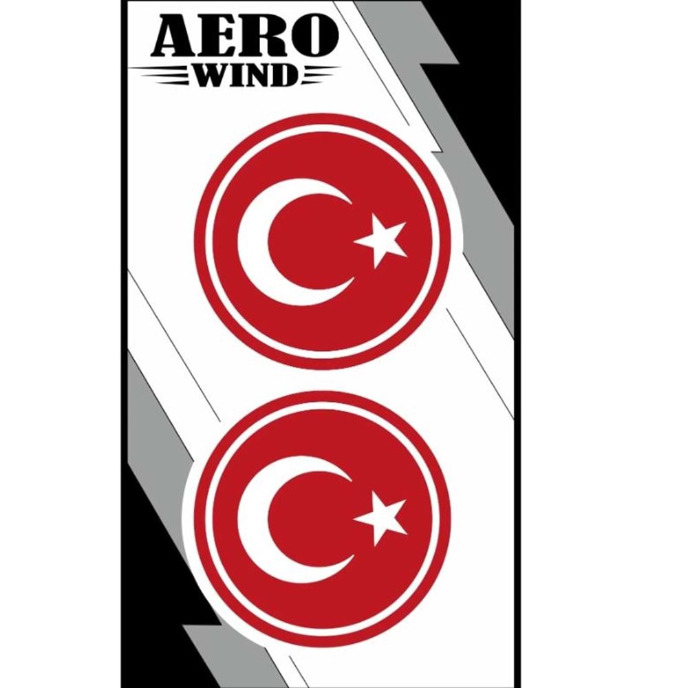 İKİLİ DAMLA STİCKER 5cm (TÜRK BAYRAGI) kırmızı