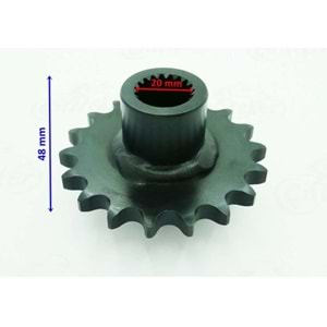 ATV ÖN DİŞLİ 428-18T İÇ 20mm UZUNLUK 48mm