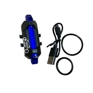BİSİKLET ARKA STOP LETLİ USB (MAVİ)
