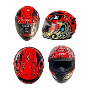 KASK ÇENE SABİT LS2 RAPİD 2 (KIRMIZI GRAFİK) (XL)