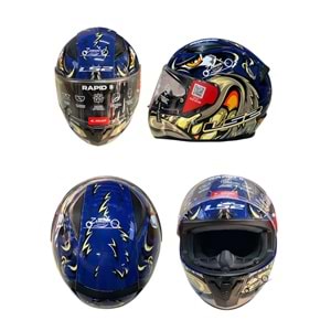 KASK ÇENE SABİT LS2 RAPİD 2 (MAVİ GRAFİK) (XXL)