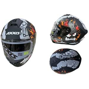 KASK ÇENE SABİT AXXIS (GRİ - UZAYLI) (XL)