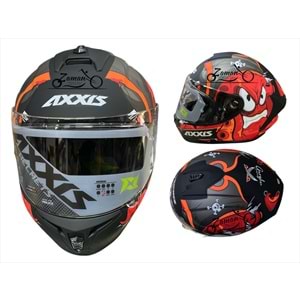 KASK ÇENE SABİT AXXIS (KIRMIZI UZAYLI) (XXL)