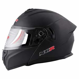 KASK ÇENE AÇILIR GÖZLÜKLÜ NCR 166 (PARLAK SİYAH) (L)