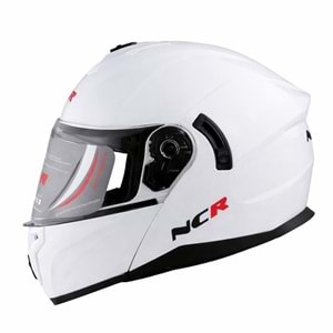 KASK ÇENE AÇILIR GÖZLÜKLÜ NCR 166 (BEYAZ) (L)