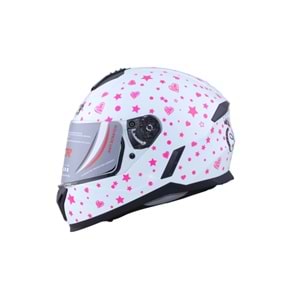 ÇOCUK KASKI KAPALI NCR (BEYAZ PEMBE) (XL)