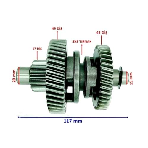 ATV ŞANZUMAN GERİ VİTES YÖN DİŞLİSİ 43-49 LX 200