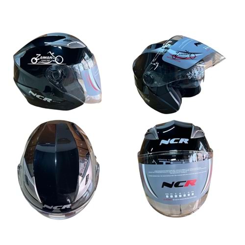KASK ÇENESİZ GÖZLÜKLÜ NCR (SİYAH) (M)