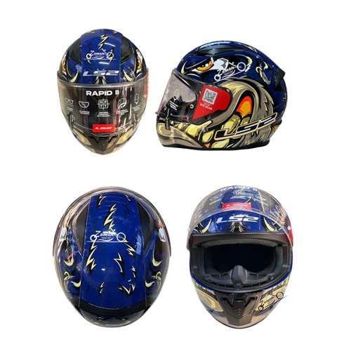 KASK ÇENE SABİT LS2 RAPİD 2 (MAVİ GRAFİK) (XXL)
