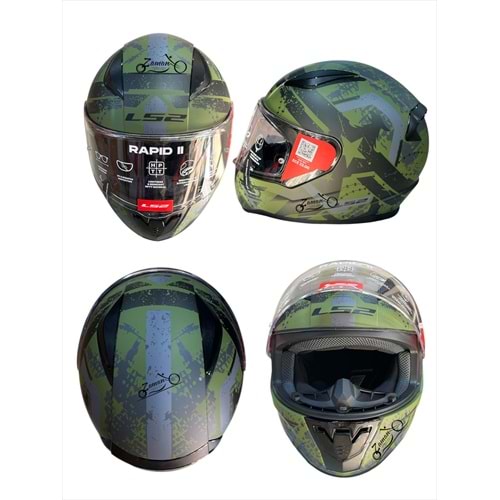 KASK ÇENE SABİT LS2 RAPİD 2 (MAT YEŞİL) (M)