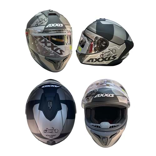 KASK ÇENE SABİT AXXIS (GRİ) (M)
