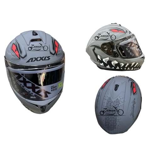 KASK ÇENE SABİT AXXIS (MAT GRİ) (XL)