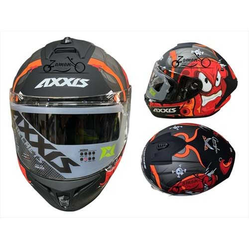 KASK ÇENE SABİT AXXIS (KIRMIZI UZAYLI) (XXL)