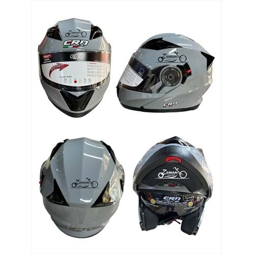KASK ÇENE AÇILIR GÖZLÜKLÜ CRN (NARDO GRİ) (L)