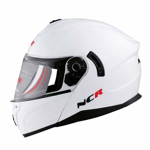 KASK ÇENE AÇILIR GÖZLÜKLÜ NCR 166 (BEYAZ) (XL)